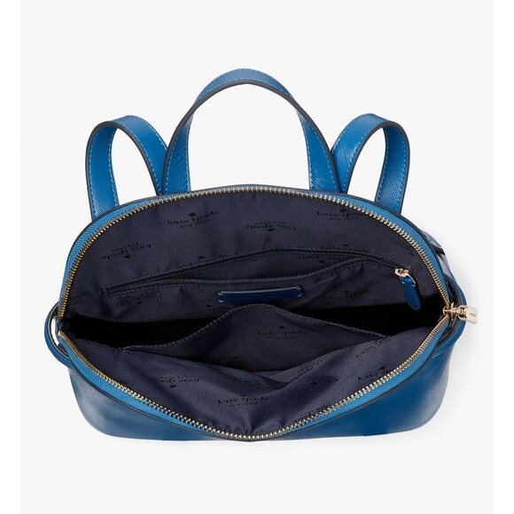 New Kate Spade Staci Saffiano Leather Dome Backpack Sapphire Ice - Picture 5 of 5